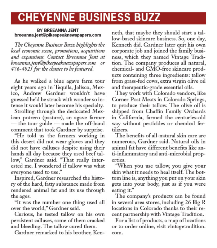 Vintage Tradition in the Cheyenne Edition of the Gazette of Colorado Springs Vintage Tradition in the Cheyenne Edition of the Gazette of Colorado Springs